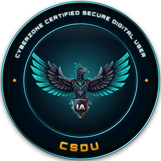 Macaron de la certification CSDU, CyberZone Certified Secure Digital User